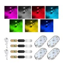 Luzes LED para carro Augeny Interior Wireless 7 cores 4 peças