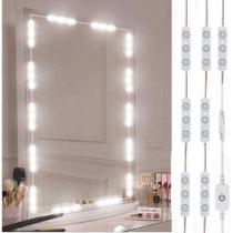 Luzes LED para Espelho Maquiagem Camarim 30 LEDS Luz Ajustável com Cabo USB