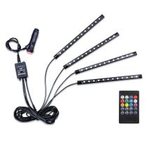 Luzes LED para interior de carro LivTee 48 LED multicoloridas com controle remoto