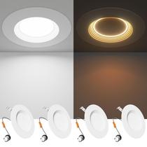 Luzes LED para latas Ensenior 5/6" 9W 1000LM reguláveis, pacote com 4