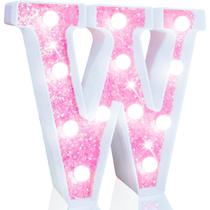 Luzes LED para letreiro Pooqla, rosa com glitter, alimentadas por bateria Luzes LED para letreiro Pooqla, rosa com glitter, alimentadas por bateria