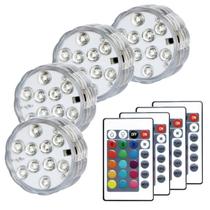 Luzes LED para piscina KIKOMO, 16 cores, 4 modos, a bateria, kit com 4 unidades