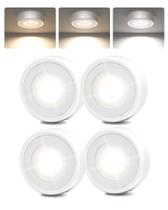 Luzes LED Puck Lights EZVALO, luz de toque de 50 lúmens, 6 cm, pacote com 4