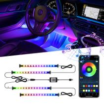 Luzes LED RGB inteligentes para interior de carro LivTee Accent com controle de aplicativos