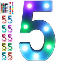 Luzes numéricas LED Foaky Colorful Marquee Light Up (5)