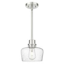 Luzes pendentes Emak PL122-BN de 20 cm com abajur de vidro semeado