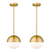 Luzes pendentes LMS LMS-186BG2PK em ouro escovado com vidro leitoso