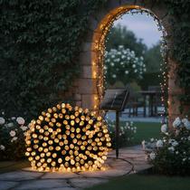 Luzes Pisca Pisca Solar 200 Leds Natal Fio Preto 22m Com Funções