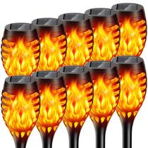 Luzes solares BONLION, pacote com 10 tochas cintilantes, chama ao ar livre Luzes solares BONLION, pacote com 10 tochas cintilantes, chama ao ar livre