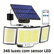 Luzes Solares Com Sensor De Movimento 348LED Para Exteriores, 3 Cabeças, Luz De Parede De Ângulo