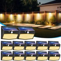 Luzes solares com sensor de movimento Peasur 138 LED, 12 pacotes Luzes solares com sensor de movimento Peasur 138 LED, 12 pacotes