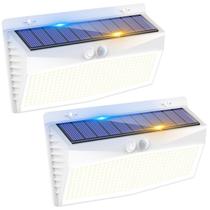 Luzes solares com sensor de movimento Peasur 368 LED, pacote com 2 unidades, brancas