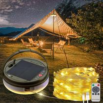 Luzes solares de acampamento TuopuLife 12m 150LED à prova d'água Luzes solares de acampamento TuopuLife 12m 150LED à prova d'água