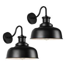 Luzes solares de celeiro Diyel RZSR007-2 pretas resistentes às intempéries