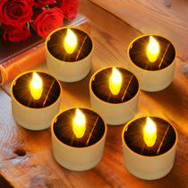 Luzes solares de chá ANGMLN à prova d'água com sensor do crepúsculo ao amanhecer, 6 unidades