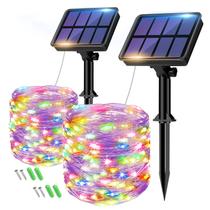Luzes solares de corda btfarm 66FT 160 LED impermeáveis multicoloridas Luzes solares de corda btfarm 66FT 160 LED impermeáveis multicoloridas