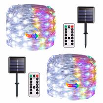 Luzes solares de corda de Natal JMEXSUSS, pacote com 2 unidades, 10 m, 100 LED, IP44