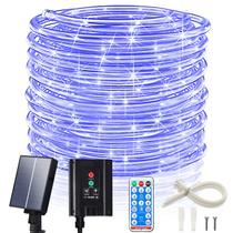 Luzes solares de corda ICRGB 66 pés 200 LED Blue Fairy com controle remoto