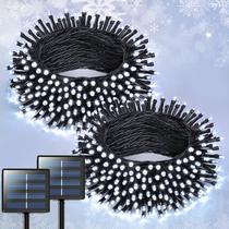 Luzes solares de corda JMEXSUSS 2x23 m 400 LED impermeáveis brancas Luzes solares de corda JMEXSUSS 2x23 m 400 LED impermeáveis brancas