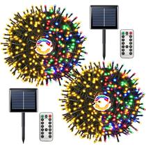 Luzes solares de corda JMEXSUSS 400 LED 46m com mudança de cor Luzes solares de corda JMEXSUSS 400 LED 46m com mudança de cor