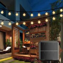 Luzes solares de corda LECHPRO 60 LED 11m à prova d'água brancas quentes Luzes solares de corda LECHPRO 60 LED 11m à prova d'água brancas quentes