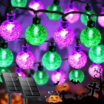 Luzes solares de corda LORRYTE 100 LED roxas e verdes 64m Luzes solares de corda LORRYTE 100 LED roxas e verdes 64m