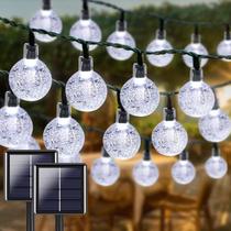 Luzes solares de corda LORRYTE, pacote com 2, 100 LED, 19,5 m, à prova d'água Luzes solares de corda LORRYTE, pacote com 2, 100 LED, 19,5 m, à prova d'água