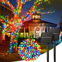 Luzes solares de corda Minetom 24m 200 LEDs 8 modos à prova d'água