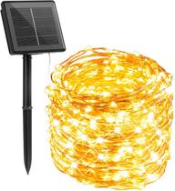 Luzes solares de corda Minetom 33m 100 LED branco quente