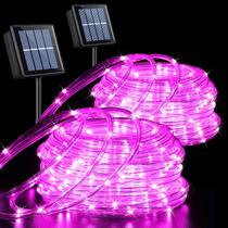 Luzes solares de corda QITONG 2x10m 100 LED rosa impermeável Luzes solares de corda QITONG 2x10m 100 LED rosa impermeável