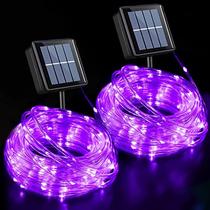 Luzes solares de corda QITONG Purple 10m 100 LED, 8 modos, pacote com 2 Luzes solares de corda QITONG Purple 10m 100 LED, 8 modos, pacote com 2