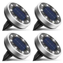 Luzes solares de disco de terra BTFarm, pacote com 4, 8 LED, IP65, à prova d'água Luzes solares de disco de terra BTFarm, pacote com 4, 8 LED, IP65, à prova d'água