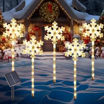 Luzes solares de floco de neve de Natal BRIGHTDECK Waterproof, pacote com 5