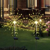 Luzes solares de fogo de artifício para jardim SolaRera 120 LED Waterproof, pacote com 2 unidades