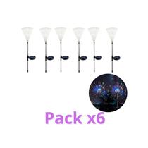 Luzes solares de fogos de artifício Micro LED multicoloridas 6 unidades