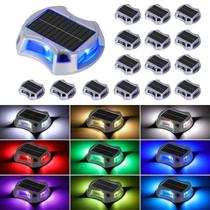 Luzes solares de garagem Bosceos, pacote com 16 unidades, RGB, impermeáveis Luzes solares de garagem Bosceos, pacote com 16 unidades, RGB, impermeáveis