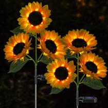 Luzes Solares de Girassol para Jardim Meagoo, Kit com 6, à Prova d'Água Luzes Solares de Girassol para Jardim Meagoo, Kit com 6, à Prova d'Água