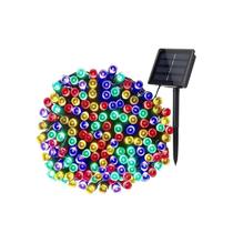 Luzes solares de guirlanda de Natal 30m 200 LED multicoloridas