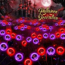 Luzes solares de Halloween ELECLINK, 36 LEDs, roxo, laranja, pacote com 6