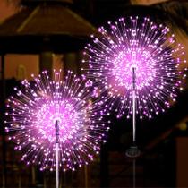 Luzes solares de jardim com fogos de artifício JJGoo 120 LEDs, 2 modos, rosa Luzes solares de jardim com fogos de artifício JJGoo 120 LEDs, 2 modos, rosa