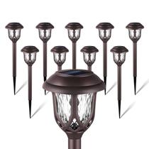 Luzes solares de jardim EXCMARK, pacote com 10, marrom, branco quente, 41 cm