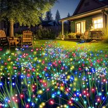 Luzes solares de jardim GIGALUMI, pacote com 8, 120 LED multicoloridas