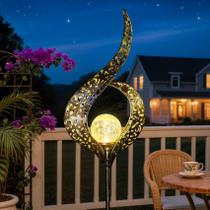 Luzes solares de jardim HOMEIMPRO Crackle Glass Metal Waterproof