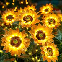 Luzes solares de jardim NESSTU, pacote com 3 unidades, LED de girassol, à prova d'água