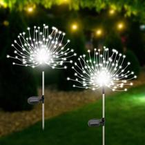 Luzes solares de jardim Slyuexu 120 LED impermeáveis, pacote com 2 Luzes solares de jardim Slyuexu 120 LED impermeáveis, pacote com 2