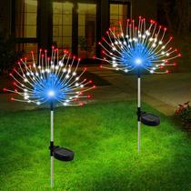 Luzes solares de jardim Slyuexu, pacote com 2, 120 LED, impermeáveis