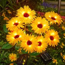 Luzes solares de jardim WDTPro, pacote com 4, 16 LED Daisy Waterproof