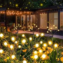 Luzes Solares de Jardim YIQU 8 Unidades 64 LEDs À Prova dÁgua Branco Quente Luzes Solares de Jardim YIQU 8 Unidades 64 LEDs À Prova dÁgua Branco Quente