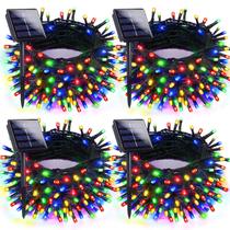 Luzes solares de Natal EXF 400LED 132FT, 8 modos, pacote com 4