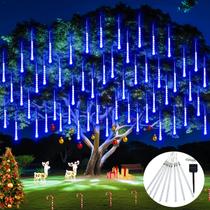Luzes solares de Natal JMEXSUSS Meteor Rain Blue 144 LEDs